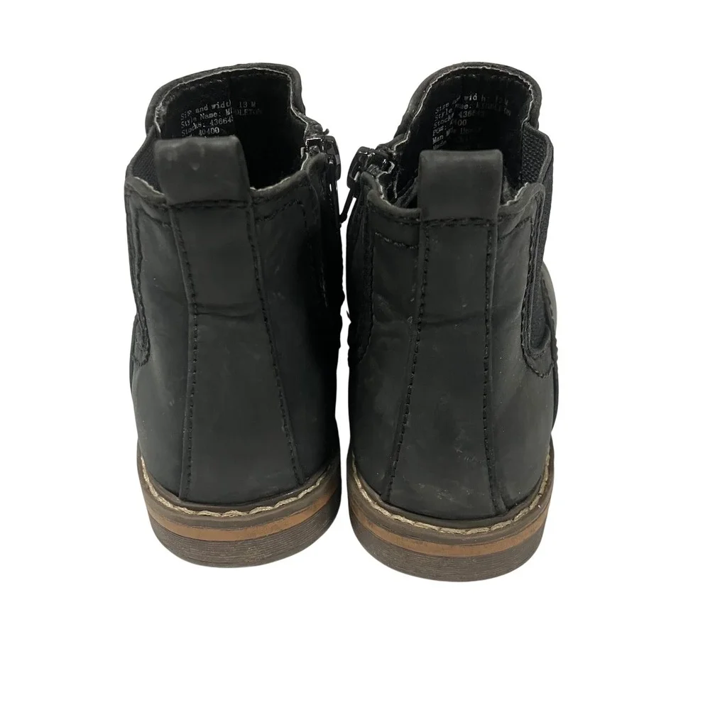 Ashford Hayes Middleton Boys Black Chelsea Boots Side Zip Size 13 M 436643‎